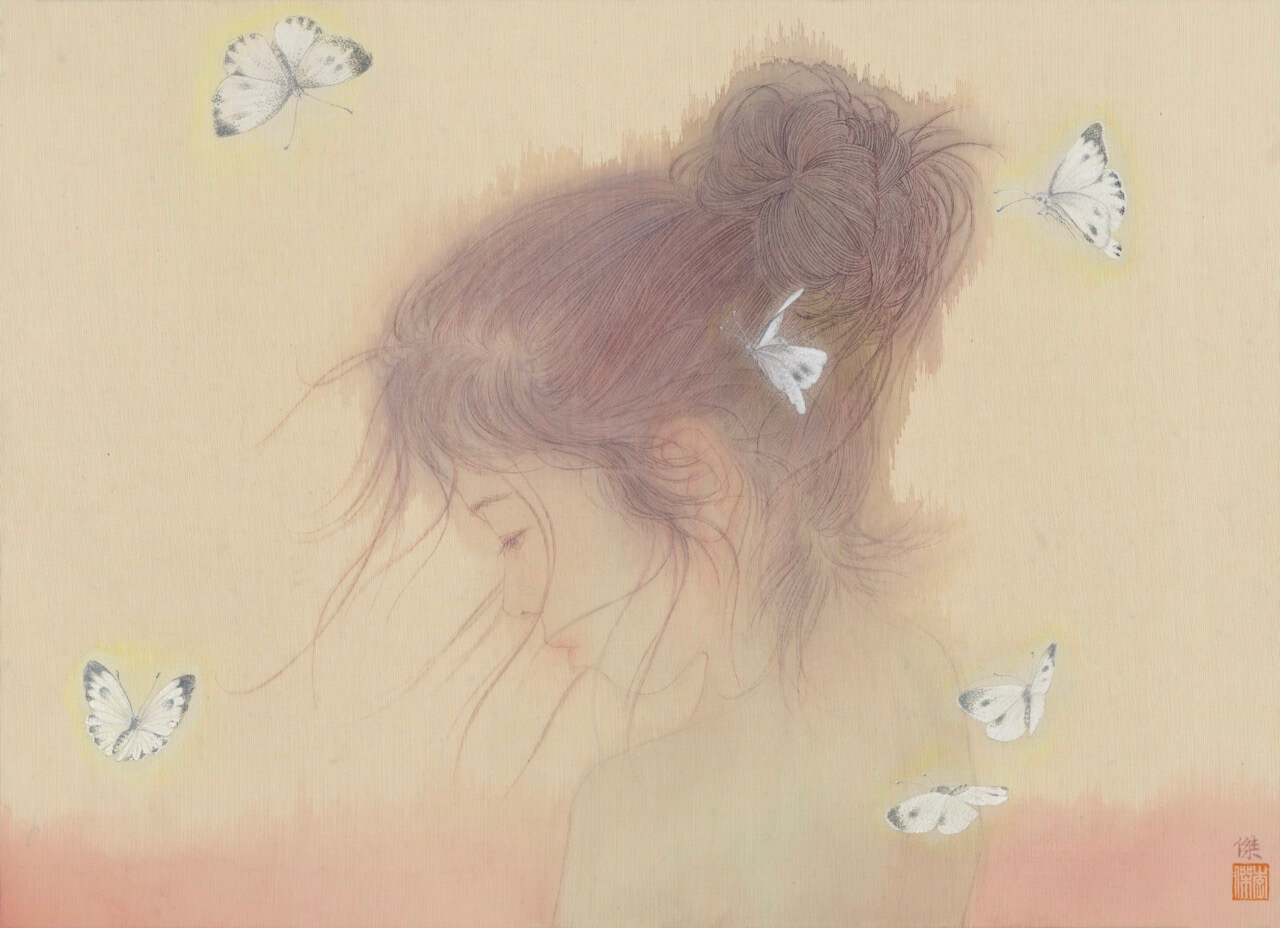 大李傑《秘密之三》 40cm x 50 cm 絹本設色 2025年